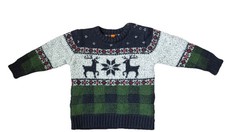 The Childrens Place Kids Christmas Sweater Snowman Trees Fair Isle Sz 3T Unisex