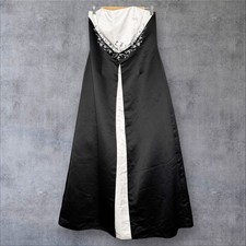 Vintage Y2K Cachet Black White Strapless Prom Dress 14 Formal Tuxedo Millennial
