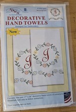 Jack Dempsey Unopened Decorative Towels Stamped Hand Embroidery MONOGRAM "J"