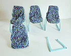 Vintage 1977 Barbie Dream Furniture Blue Dining Chairs 3 Whole & 1 W/ Pieces