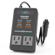 300W Car Power Inverter 12V to 110V Car Outlet Adapter 65W USB-C Fast black