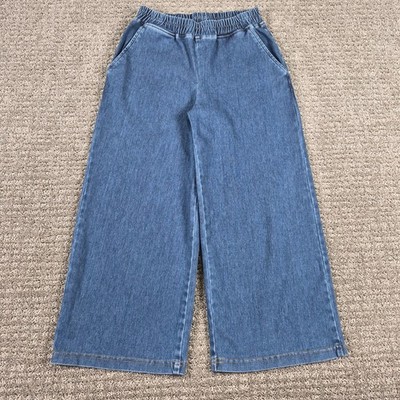 Lisa Bayne Jeans Womens XSP Dream Knit Denim Utility Wide Leg Pants Artful Home