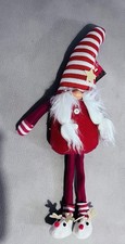Gnomo Natalizio 70cm Rosso In Tessuto Con Cappelli Nordici Albero Natale Festa