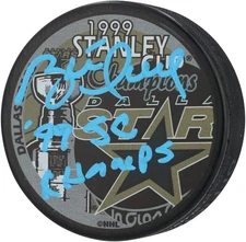 Autographed Brett Hull Dallas Stars Puck Fanatics Authentic COA Item#14393161