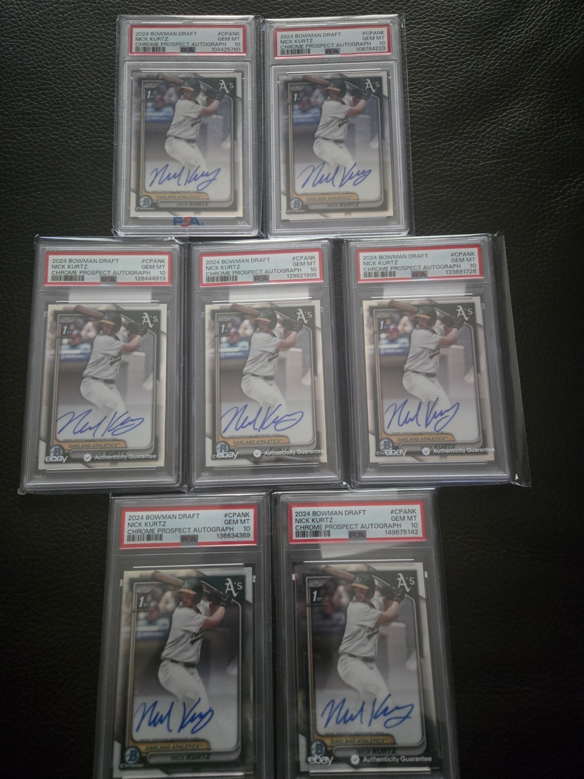 2024 Bowman Chrome Draft Nick Kurtz  1st AUTO #CPANK Gem Mint PSA 10, Quantity!!