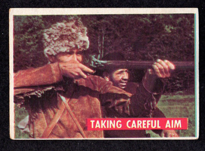 1956 Topps Davy Crockett Disney Movie #34 Taking Careful Aim Green Card G/VG