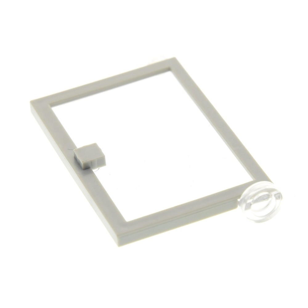 1x Lego Door Panel 1x4x5 Right Light Gray Disc Transparent White 73435c01