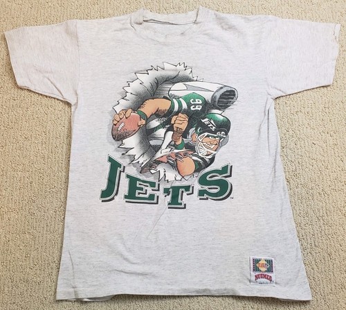 Vtg New York Jets Jack Davis Nutmeg Mills Grey T-shirt Small NFL Football 1993 - Picture 1 of 13