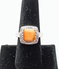 Felicia Design Ring Sterlingsilber Orange Qua...