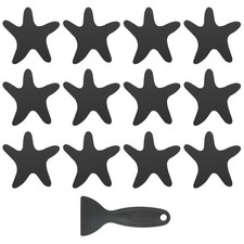 12 Pcs Non Slip Bathtub Stickers with Scraper Anti Slip Star Black
