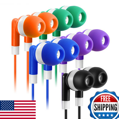 Keewonda 30 Pack Multi Color Earbuds for Kids, In-Ear, Wired, 5 Colors (Black, B