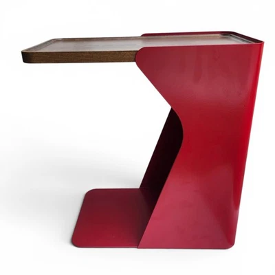 Roche Bobois Doc Outdoor Modern Red Steel Side End Table Fred Rieffel - Image 1 of 4