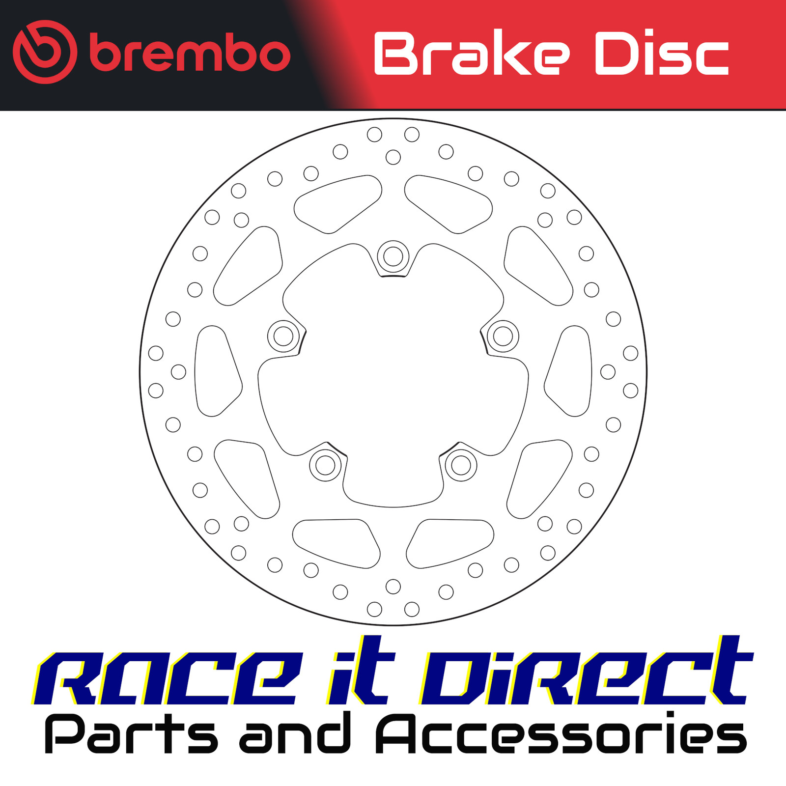 Brake Disc for TRIUMPH TIGER 1200 EXPLORER XRX LOW ABS 2017-2018 Rear Brembo