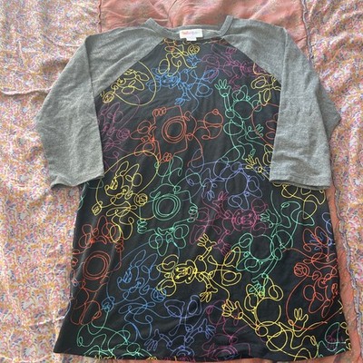 LuLaRoe Kids Girls Multicolor T-Shirt Size 10 minnie mouse disney mickey