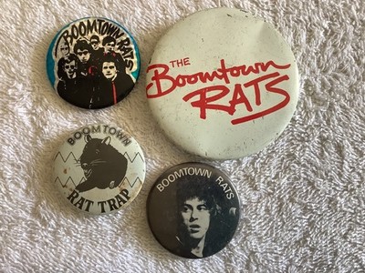4 x BOOMTOWN RATS Original Rare Punk, New Wave Badges Irish Punk Bob ...