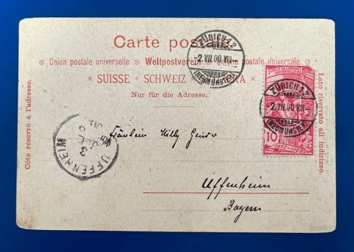 Neat SWITZERLAND 1900 First Day Issue  25 years of UPU Sc# 99 postcard