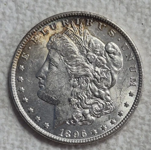 1896 P Morgan Silver Dollar Toner! Estimated Almost Uncirculated 58. A0422.