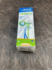 Dr. Brown's Options Wide Neck Baby Bottles Clear 9 oz Reduces Colic New