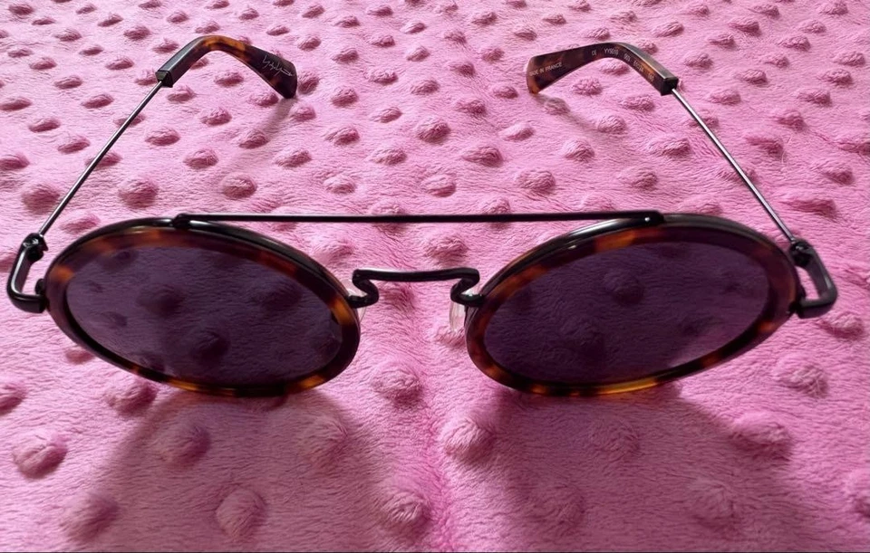 Gafas de sol redondas YOHJI YAMAMOTO YY5010 003 lentes grises 51□24-140 puente doble Foto 2 de 4