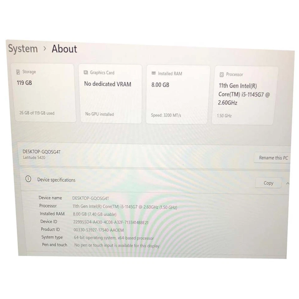 Dell Latitude 5420 · i5-1145G7 · 8GB · 120GB, photo 4 of 5