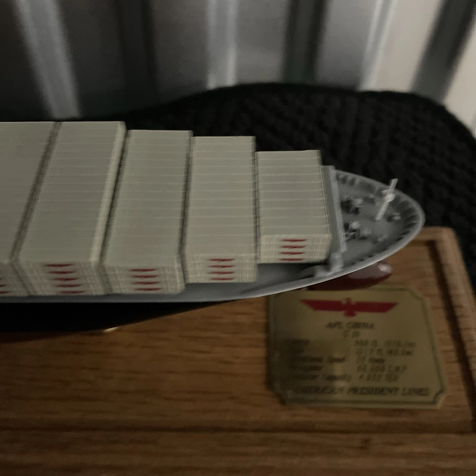 Vintage APL China CII Commercial Ship Container Ship Model with Glass Display - Image 4 of 4