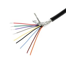 16Ft 28 AWG 9/C CMP Plenum Rated Double Shielded Security RS232 Data Cable