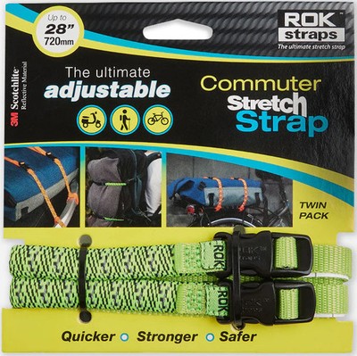 Rok Straps Pendler verstellbar Stretch Gepäck grün reflektierend 300-720 mm 2er Pack