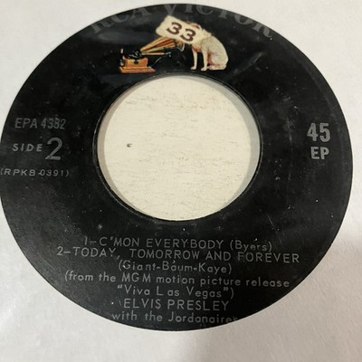 Elvis EP  Cmon Everybody VG No Cover 