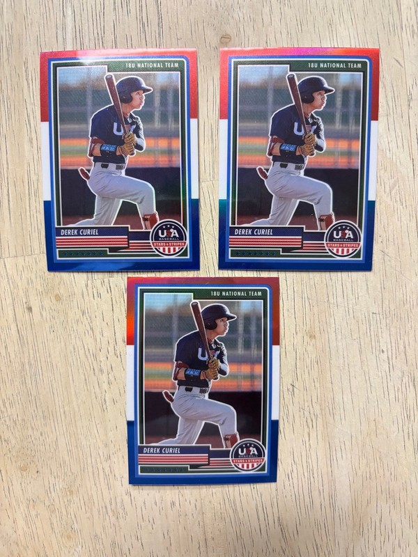 2023 Panini USA #6DEREK CURIEL Red, White & Blue - LOT OF 3 - 2026 1st Rounder