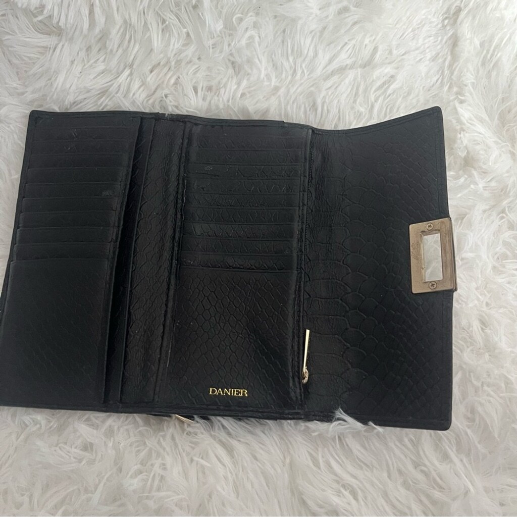 Danier Vintage Leather Python Embossed Black Wall… - image 3