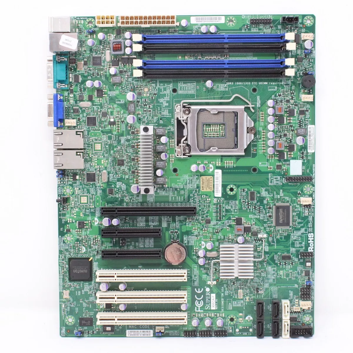 Supermicro X9SCA F ATX Socket H2 LGA1155 DDR3 Motherboard Heatsink I O Shield