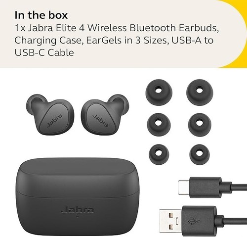Jabra Elite 4 True Wireless Earbuds Bluetooth Active Noise Cancelling Headphones - Picture 4 of 5
