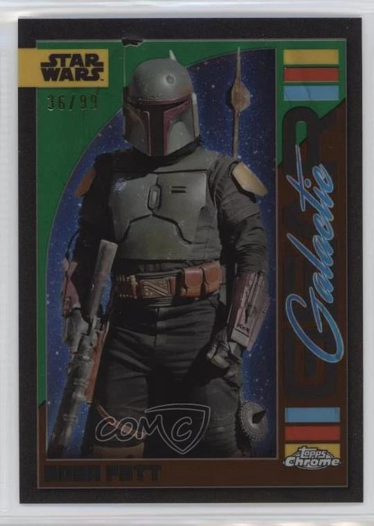 2024 Chrome Star Wars Galactic Gear Kashyyyk Green Refractor /99 Boba Fett 1cc7