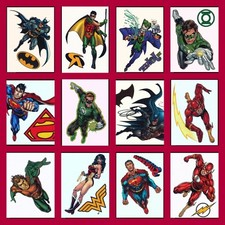 SUPERHERO JUSTICE LEAGUE HEROES WATERPROOF TEMPORARY TATTOO FOR KIDS BOYS GIRLS
