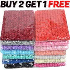 144Pcs 2.5cm Artificial Flowers Mini Foam Roses with Stem Wedding Bouquet Decor