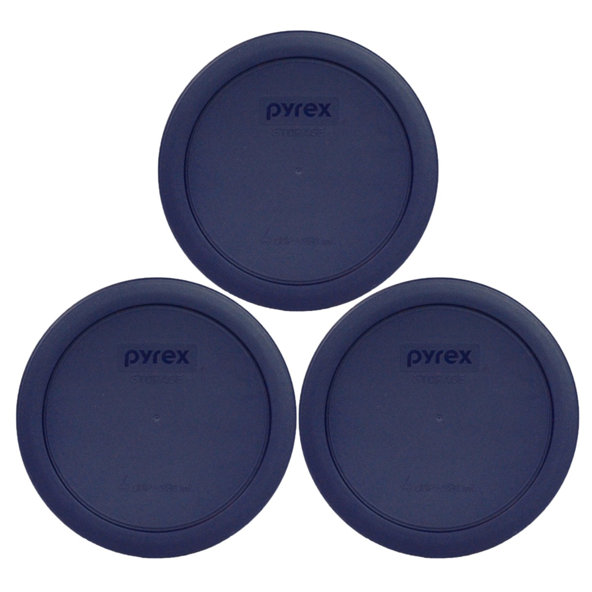 Pyrex 7201-PC Blue Cup Round Plastic Lid Covers 3PK for Glass Bowls New