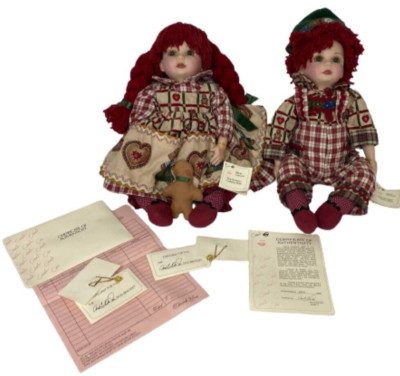 Hansel & Gretel Twins Marie Osmond  Series Porcelain 21'' Dolls W/COA #2977/5000