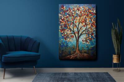 Colorful Tree of Life Painting Wall Art Canvas Unframed Print Art