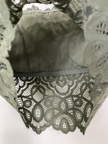 Tranquil & True Lace Bralette Bra Size S Women's Green Double Strap Padded - Picture 9 of 15