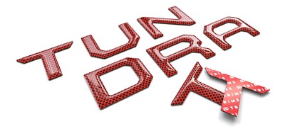 Red Carbon 3D Domed Raised Letters compatible with Tundra 2014-2021 Tailgate