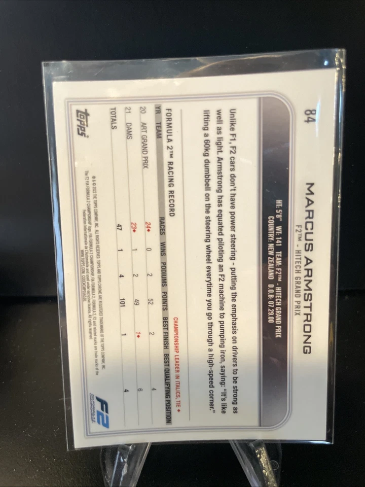 2022 Topps Chrome Sapphire Formula 1 F1 #84 Marcus Armstrong RC Future Stars - Image 4 of 4