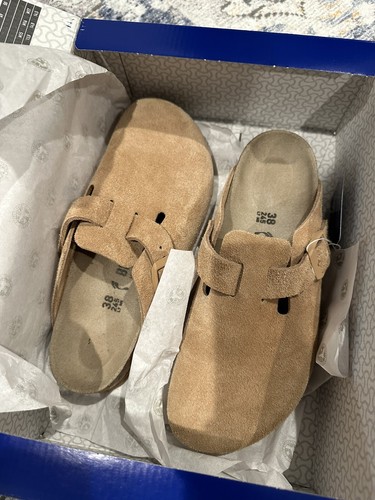 NEW Birkenstock Boston Soft Footbed Suede Taupe/Tan,Beige 38 | eBay