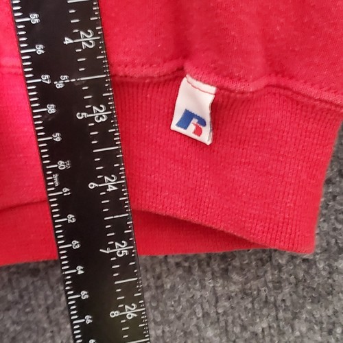 Vintage Russell Athletic Blank Crewneck Sweatshirt Size Medium Red Running Gym - Photo 7/9