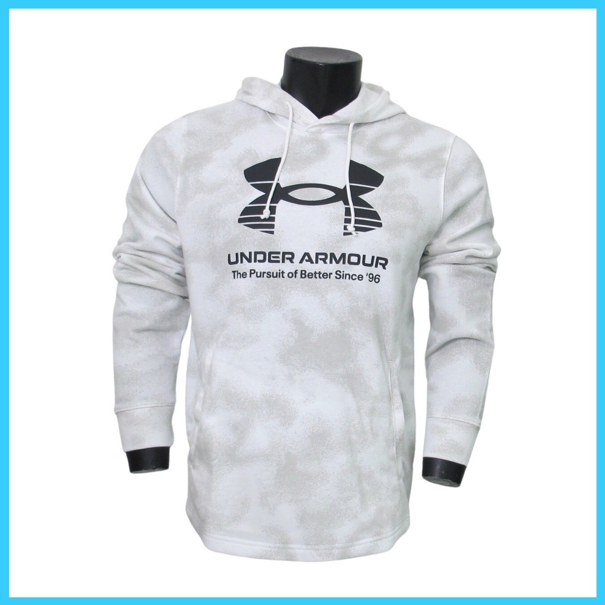 UNDER ARMOUR felpa uomo cotone cappuccio fisso 1377185 100 BIANCO - Main Image