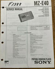 SONY MZ-E40 PORTABLE MINI DISC PLAYER ORIGINAL SERVICE MANUAL