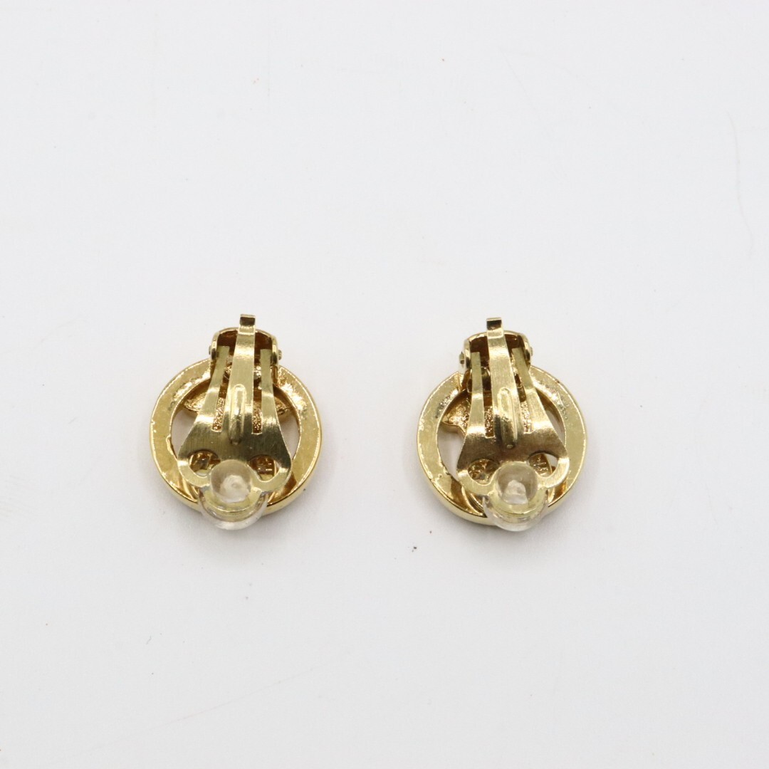 Auth Celine Triomphe Earrings Vintage Gold Japan | eBay