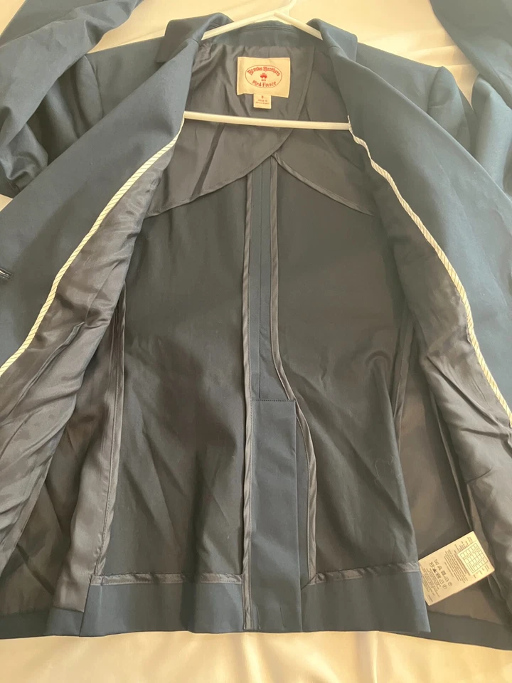 Chaqueta Blazer Brooks Brothers Rojo Polar Talla 8 Azul Marino Mezcla de Algodón Trabajo al Trabajo Foto 3 de 4