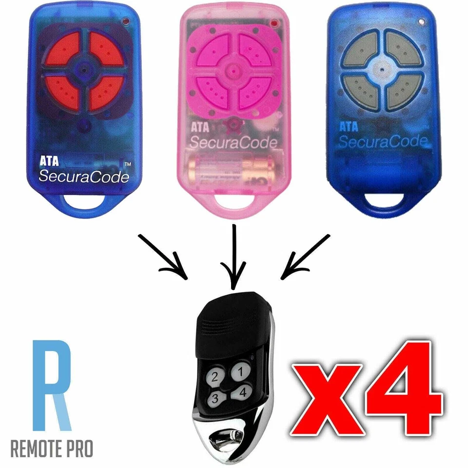 4 x ATA ptx4 garage door remote control PTX-4 replacement GDO