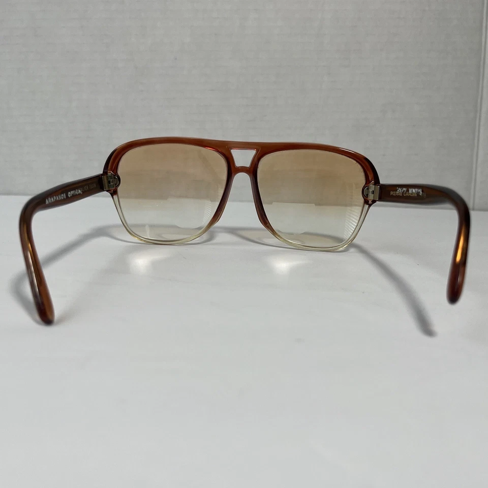 Gafas de sol vintage PIERRE CARDIN Cavalier 70008 Francia marrón medio borde lector Len Foto 4 de 4