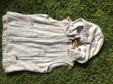 Thomas Burberry Vintage Oatmeal Beige 100% Linen Fitted Hoody Uk Size 12